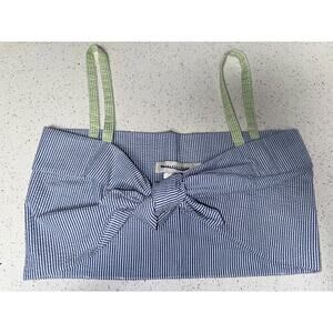 Eliza Faulkner Womens Blue Seersucker Tube Tie Tank Top Size Medium